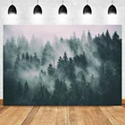 Laeacco масляная живопись Темный лес джунгли сосна туман живописный Зимний снег фон для фотосъемки фоны для фотосъемки студия