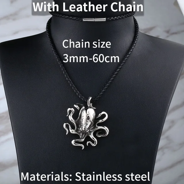 STEEL Beier 316L вакуумная Кофеварка животных Осьминог подвеска, ожерелье панк глубоководный зверь высокого качества ювелирные изделия LLBP8-367P - Окраска металла: STEEL