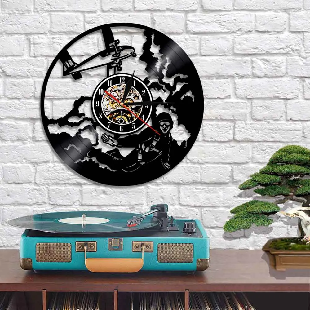 Декоративные настенные часы с парашютом виниловые 3d-часы для прыжков небом