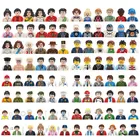 Детские игрушки, Набор фигурок семьи, строительные блоки, городской рабочий, пожарный, доктор, куклы, кирпичи, обучающие игрушки для детей, подарок на день рождения