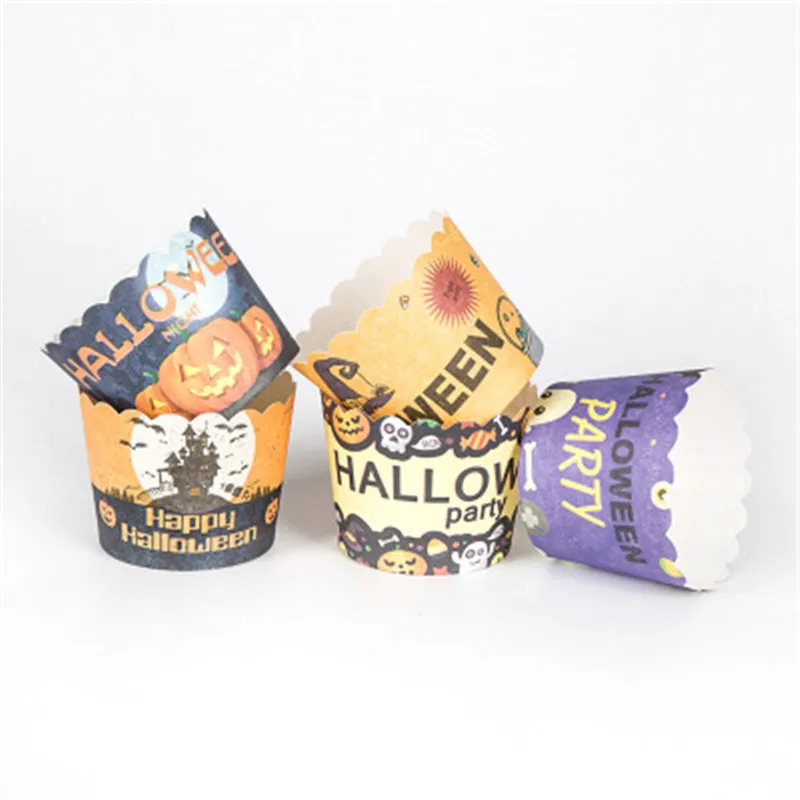 Хэллоуин призрак маффины бумажные обертки для кексов чашки выпечки чехлы торта