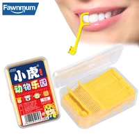 fawnmum40 pcs childrens dental floss stick dental cleaning for dental floss oral hygiene plastic toothpicks with thread picks