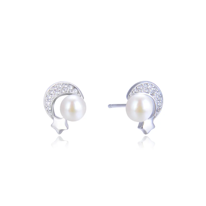 Модные серьги-гвоздики из стерлингового серебра S925 серьги с натуральным