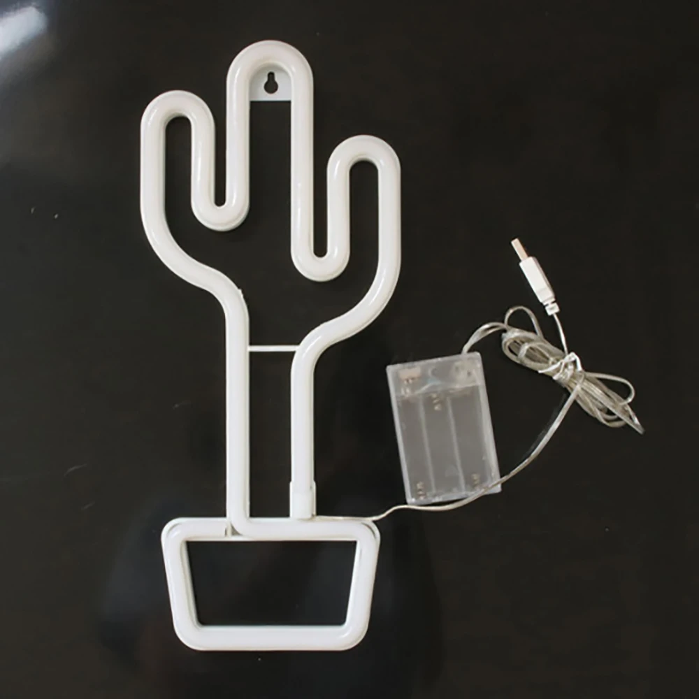 Luz de ne&oacute;n Led de Cactus en maceta con bater&iacute;a, l&aacute;mpara bonita alimentada por USB para dormitorio, decoraci&oacute;n de fiesta, regalo de vacaciones, fondo fotogr&aacute;fico, novedad de 2021-4