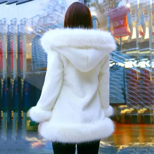 Меховая 2019 зимняя женская куртка из искусственного меха пальто пушистое верхняя