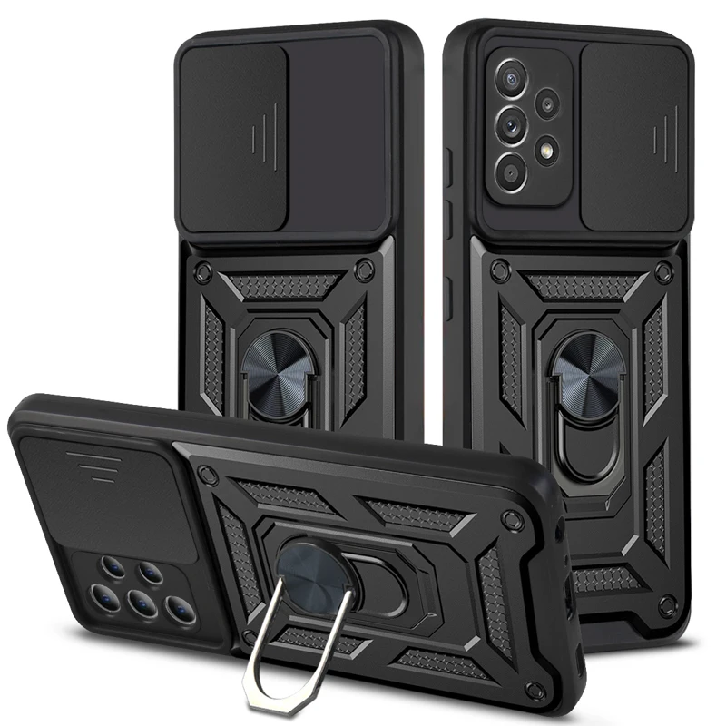 

Case For Samsung A51 Funda Shockproof Case Samsung A32 A52 A72 A12 A31 A42 A71 S21 Ultra S20 FE Z Flip3 Push Window Cover Hard