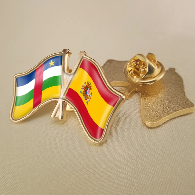 Центрально Африканская Республика и Испания перекрестные двойной флаг дружбы