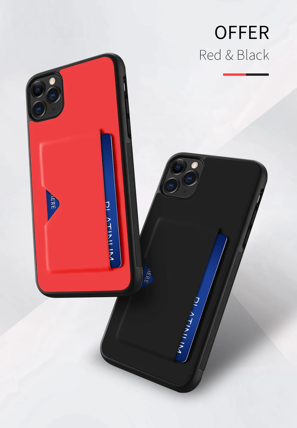 Чехол с карманом для карт для iPhone 11 Pro Max из ТПУ, мягкий кошелек, держатель для карт, задняя крышка, противоударный чехол для мобильного телефона