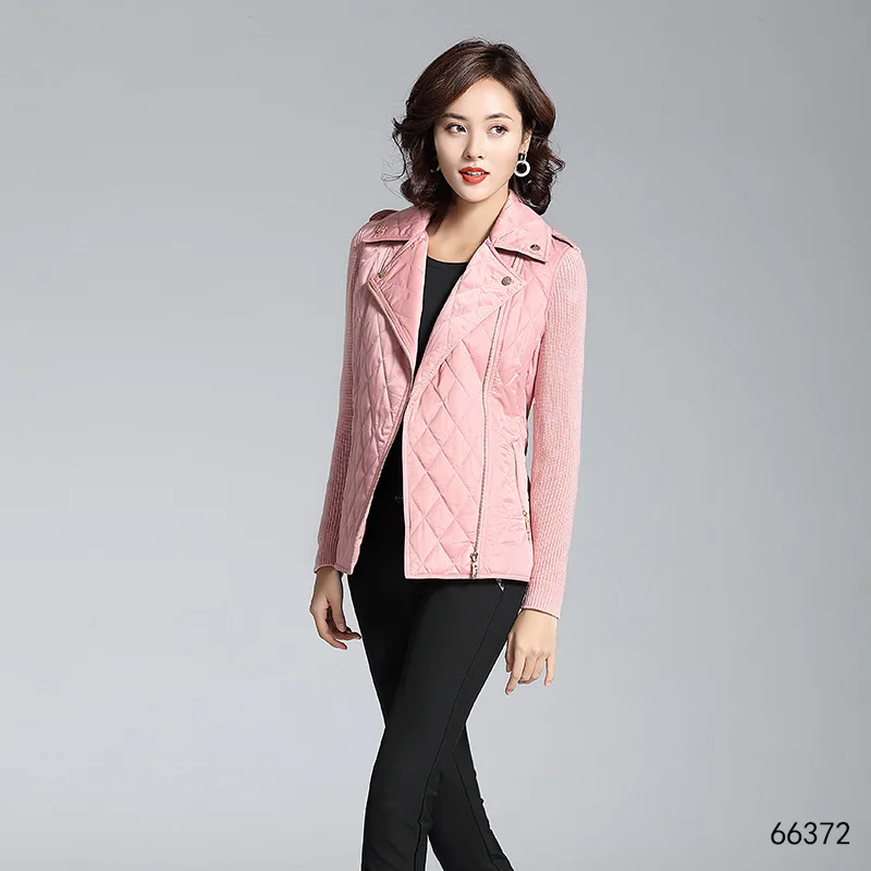 2019 Женская куртка Осень-зима модная теплая с талией на молнии однотонная