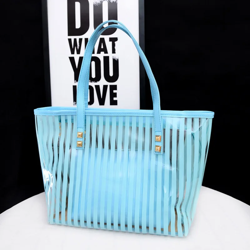 

Handbag Summer Leisure Beach Steamed Buns Mother Bag Middle Bags Single Shoulder Slung PVC Jelly Transparent Women's Bag