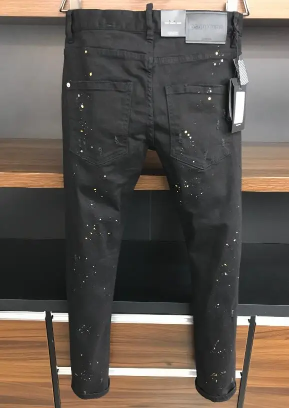 Dsquared2 Cool Guy-pantalones vaqueros con agujeros para hombre,  bordados, 9630