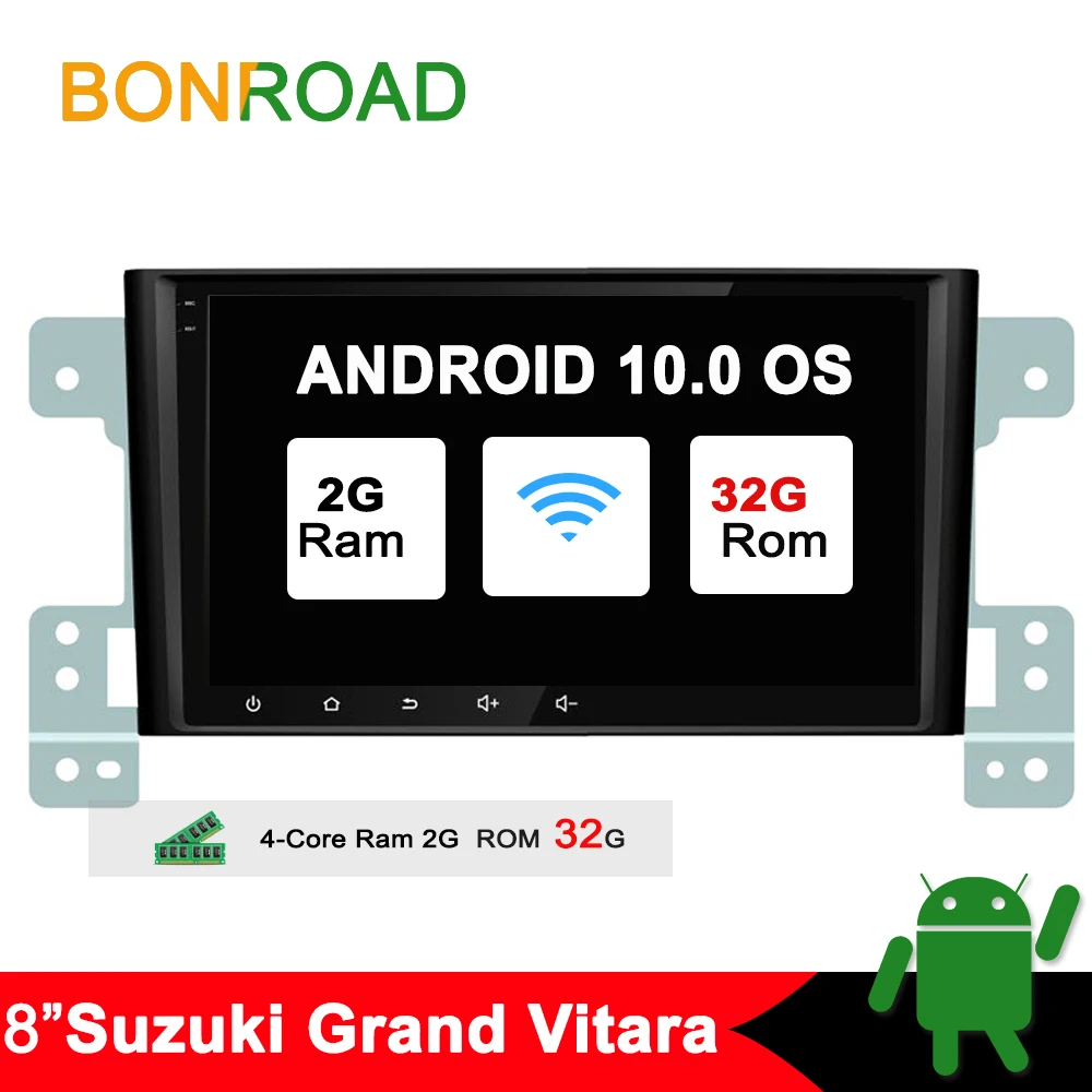 8inch 2G 32G Bonroad Android 10,0 Автомобильный мультимедийный плеер для Suzuki grand vitara 2007-2011 радио gps навигация автомобильный Аудио Видео плеер 2G+ 16G - Цвет: 8inch 2G 32G