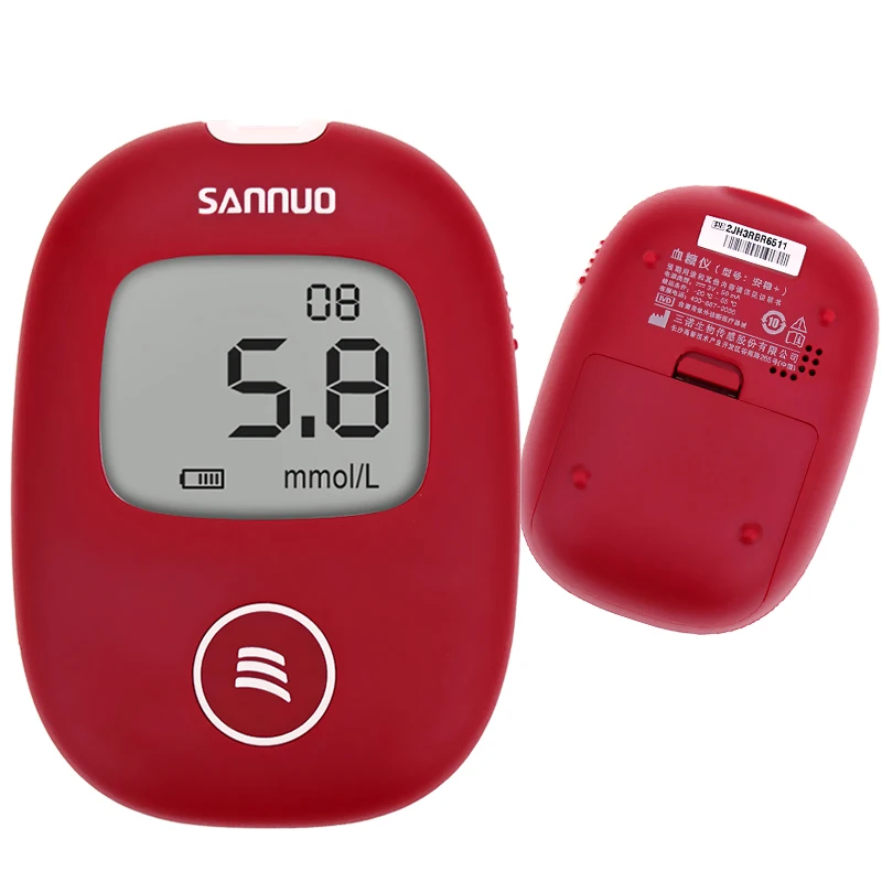 Sinocare Veilig AQ Smart mg/dL mmol/L Bloedglucosemeter комплект глюкометра и тест-полоски Lancetten pijnloos Bloed Suiker Tes - Цвет: Фиолетовый