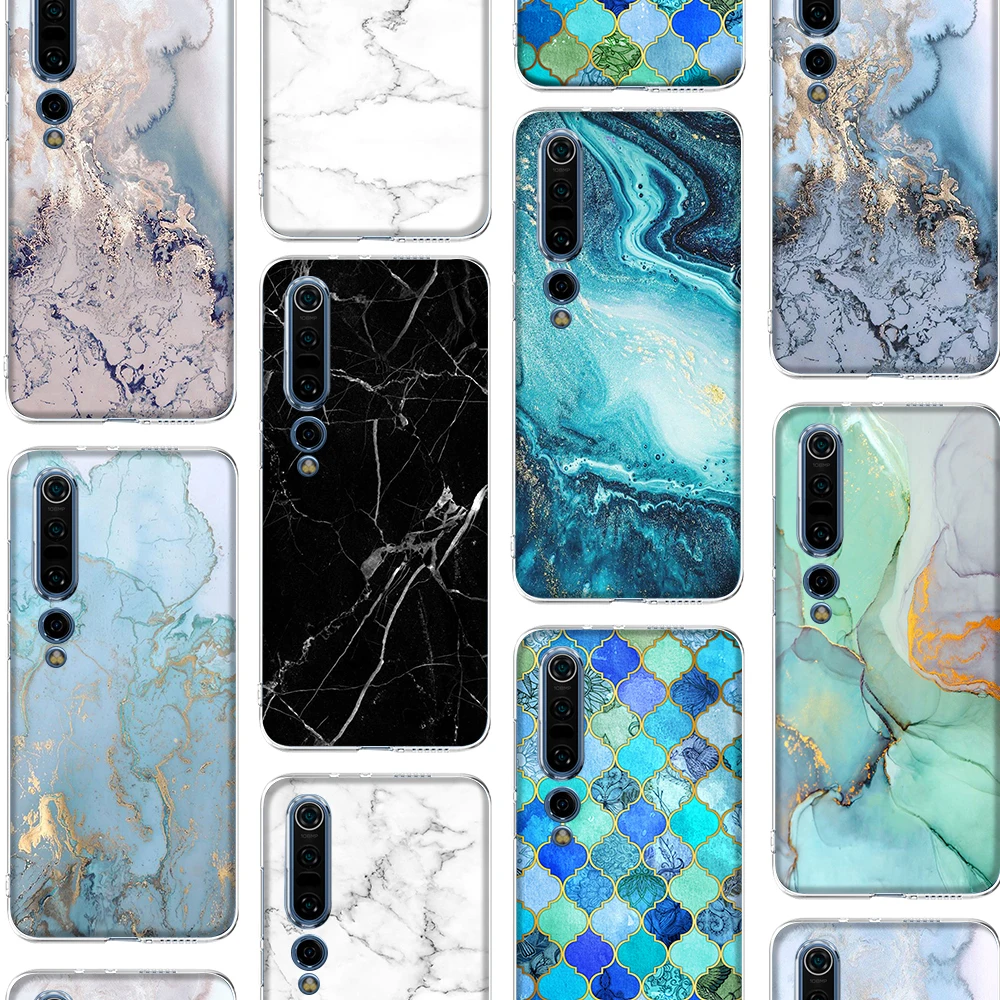 Чехол с мраморным узором для Xiaomi MI Note 10 9 9T 8 CC9 A3 A2 A1 6X 5X CC9e MIX 2S Pro Lite SE Explorer PocoPhone F1