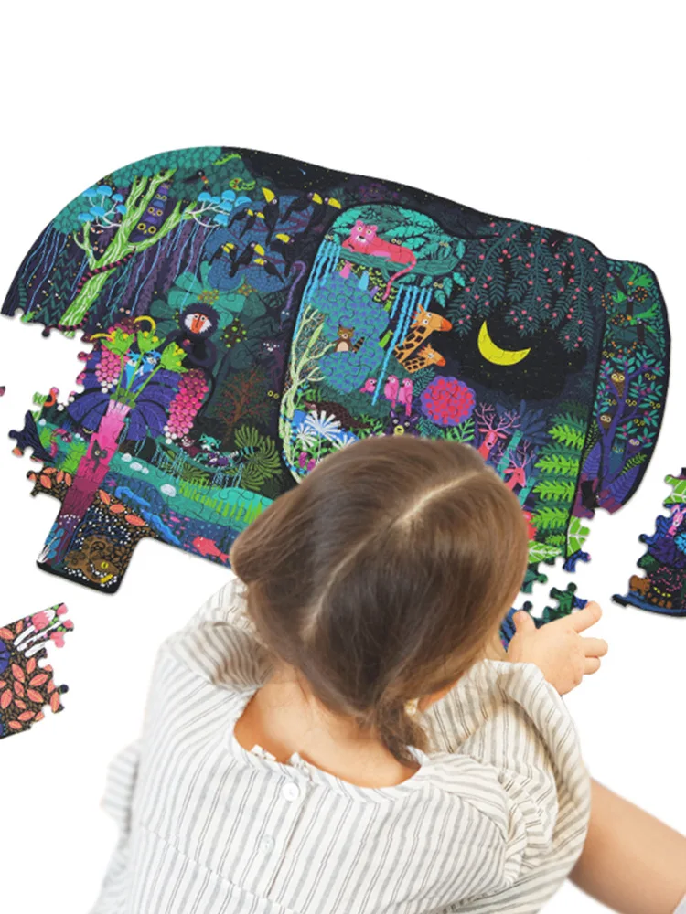 Mideer 280 шт. детская головоломка игрушка лес животные слон динозавр креативное