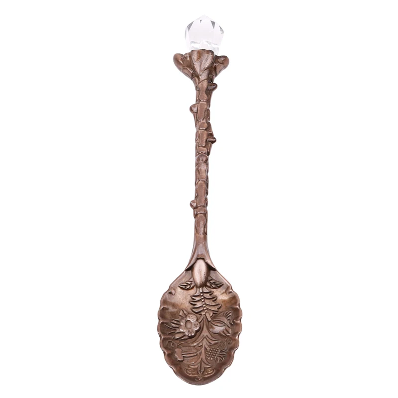 

Crystal Head Pattern Spoons Coffee Spoon Sugar Tea Ice Cream Dessert Cutlery Spoon Carved Design Kitchen Tableware Dinnerware
