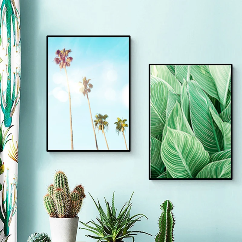 Nordic Coconut Tree Poster Canvas Painting Drawing Modern Wall Picture For Bedroom Living Room Home Decor | Дом и сад