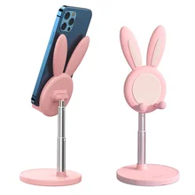 Universal Phone Holder Cute Bunny Phone Holder Desktop Cell Phone Stand Height Angle Adjustable For Xiaomi iPhone iPad Tablet