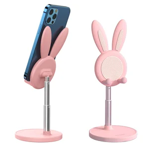 universal phone holder cute bunny phone holder desktop cell phone stand height angle adjustable for xiaomi iphone ipad tablet free global shipping