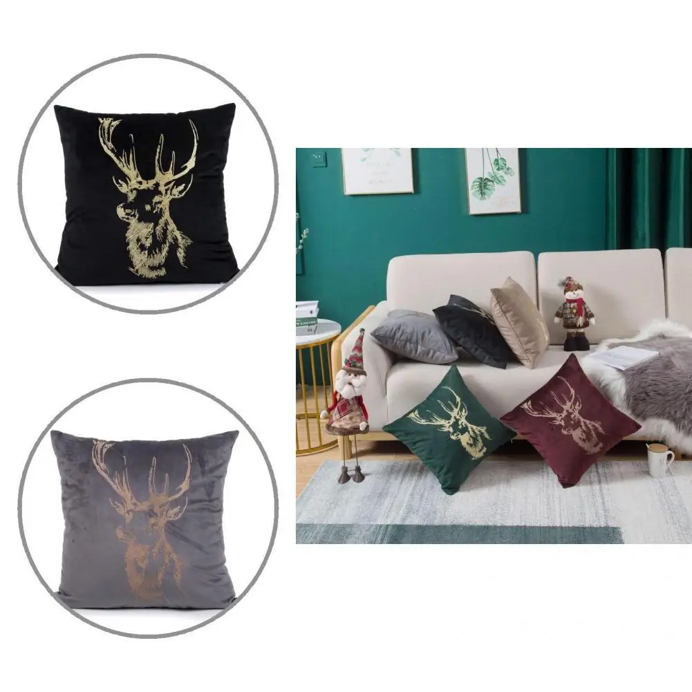 

Decorative Fadeless Festival Ambience Pillow Cover Embroidered Christmas Cushion Cover Comfortable for Daily Life
