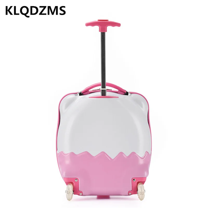 KLQDZMS New Children's Luggage 16 Inch Kids Spinner Rolling Suitcase Baby Trolley Case Boarding Luggage