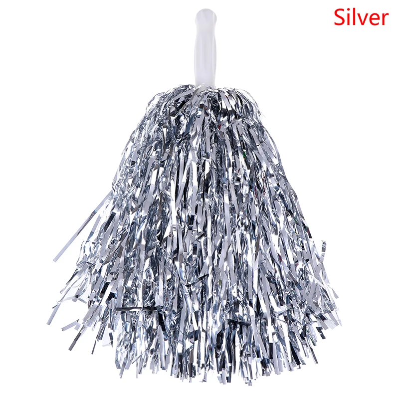 Silver 1 шт., цветочный мяч для футбола, баскетбола, матча, помпон для детей, подходит для занятий танцами, для соревнований Чирлидинг, помпоны - Цвет: Silver