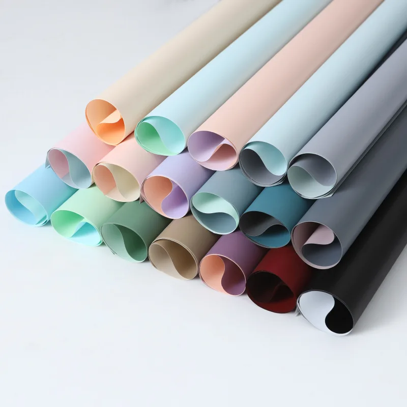 Ramo de flores de dos colores, envoltorio Floral, suministros de florister&iacute;a, venta al por mayor, 20 unids/paquete-4