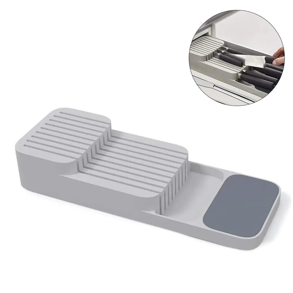 

New Plastic Knife Holder Kitchen Drawer Organizer Tray Knife Stand Organizer 18 Slots Knives Utensil Racks Storage Cabinet Tools