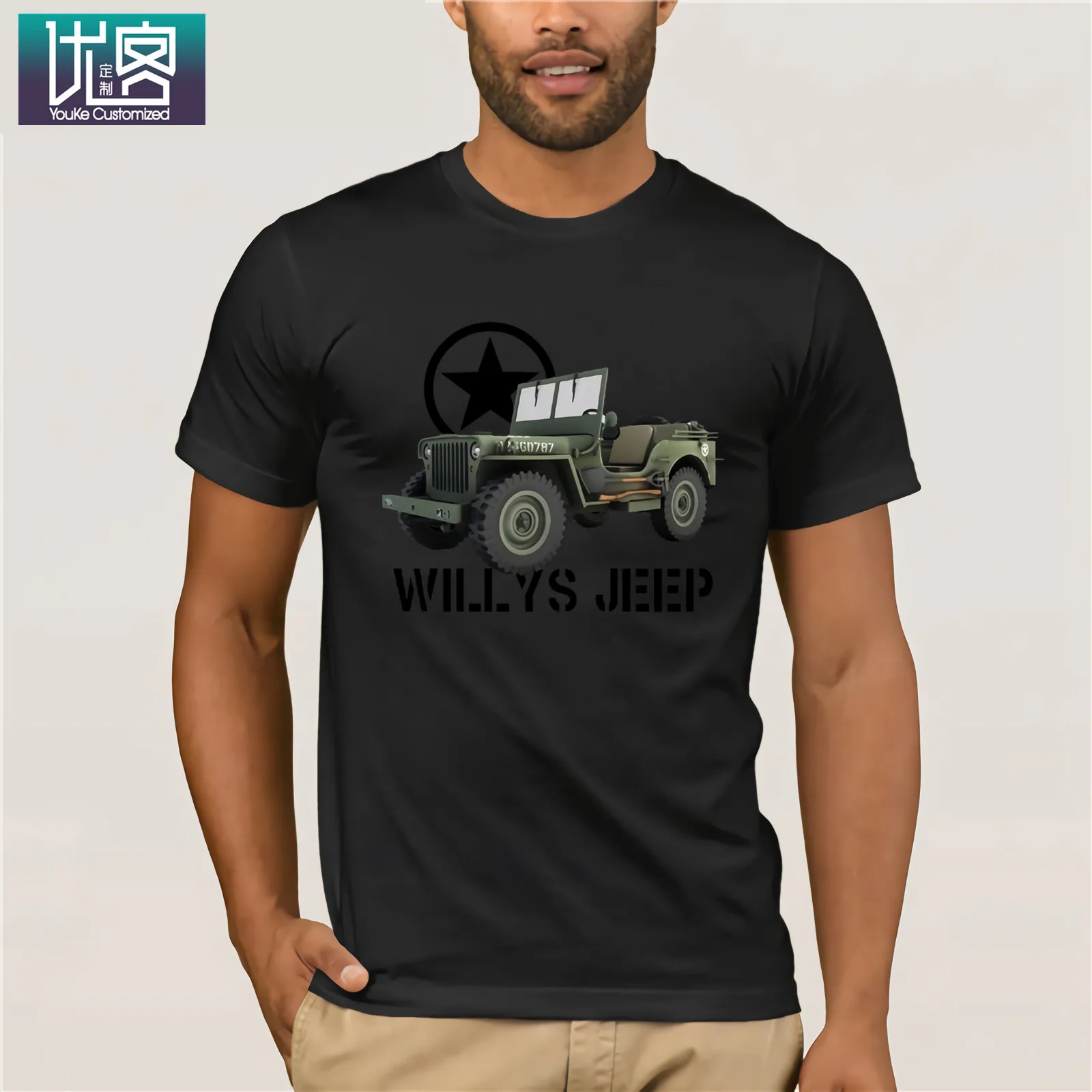 Горячая Распродажа новая мужская футболка Willys с джипом военная ностальгия WW2 D day