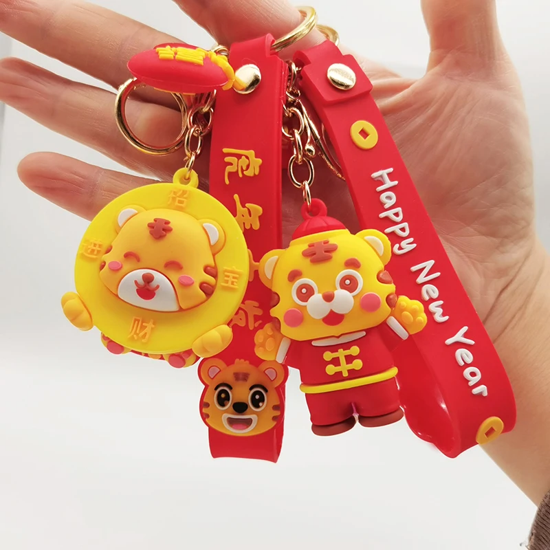 

Cartoon Little Tiger Keychain Silica Cute Tiger Stitch doll dog Keychains for Women bag Charm pendant car keyring Girl Kids Gift