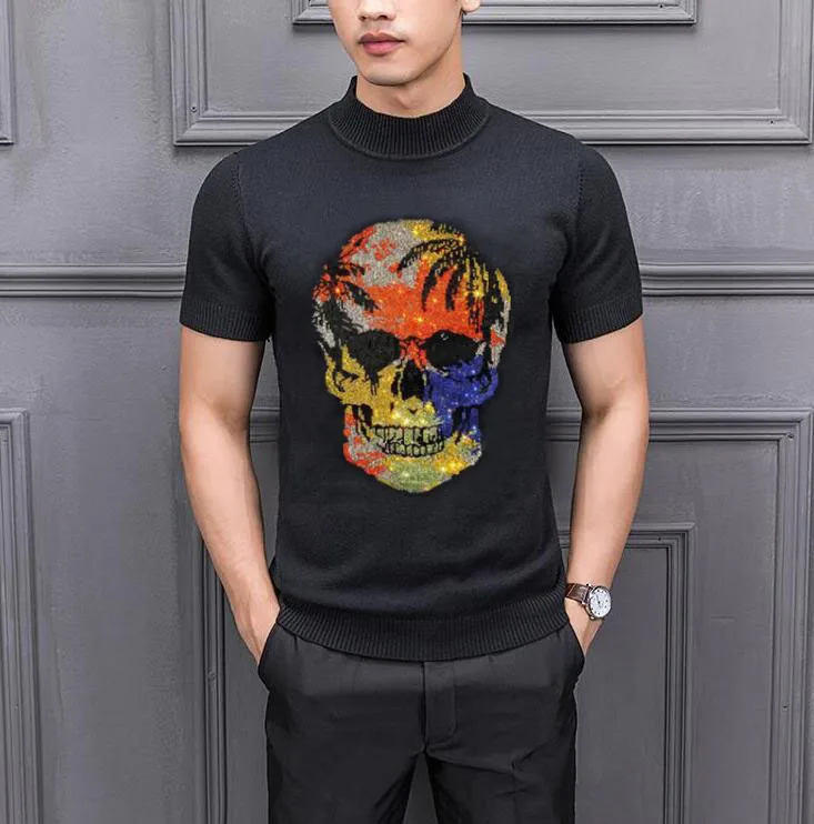 Осень-зима 2021 Мужской Повседневный пуловер Стразы в стиле хип-хоп мужские