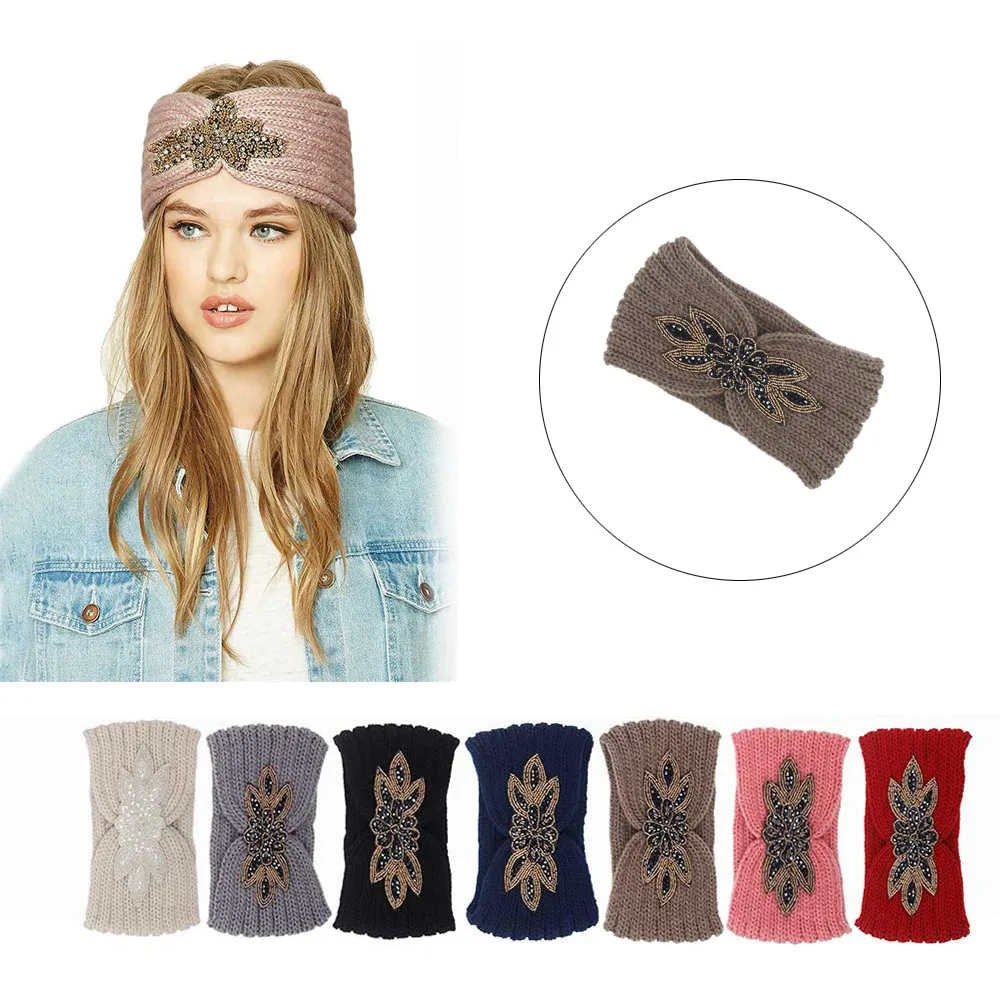 Женский головной убор тюрбан для волос женские трикотажные повязки Зимняя
