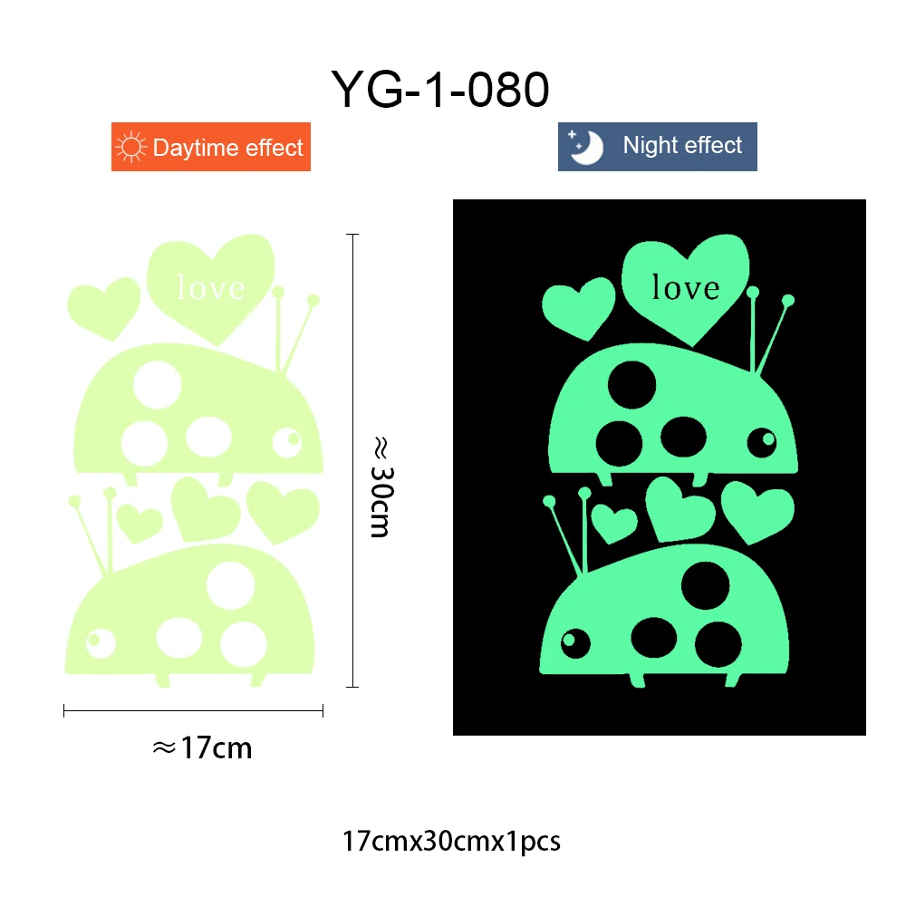 

Love Beetle Luminous Wall Sticker for Kids Room Baby Nursery Switch Home Decoration Wall Decals Glow in the Dark Bedroom Ceiling