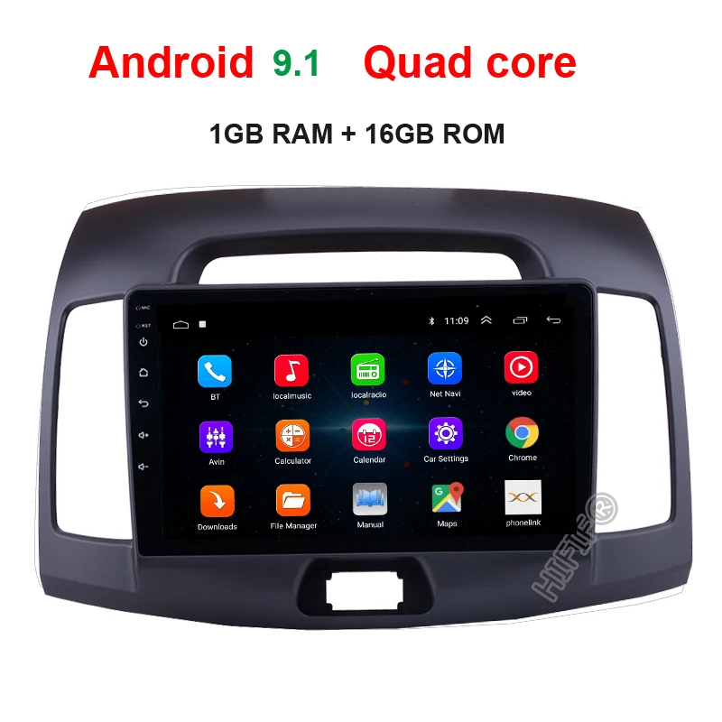 A 1G RAM 16G ROM 2G+ 32G Android 9,1 4G Автомобильный Радио Мультимедиа Видео плеер навигация gps WiFi 2 din для hyundai Elantra HD 2006-2010 без dvd - Цвет: A 1G RAM 16G ROM