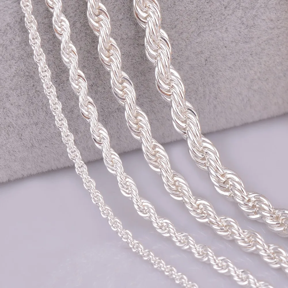 1Pc Wholsale 3 Colors Rope Chain Necklace For Women Men Width 2mm 3mm 4mm 5mm DIY Jewelry Making for pendant necklace bracelet