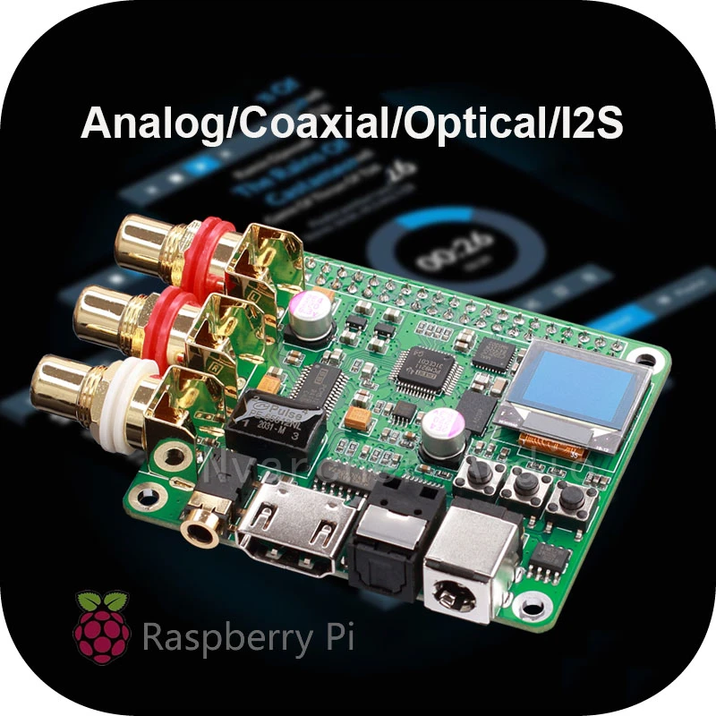 Nvarcher HIFI DAC декодер Raspberry Pi коаксиальное оптоволокно I2S цифровая звуковая карта 384