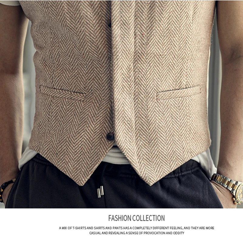 

Men's Club spring dress new herringbone twill cloth men's slim waistcoat men's hidden buckle vest m6005