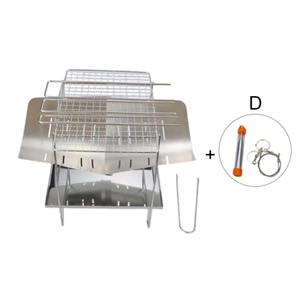 

Folding Outdoor Camping Campfire Wood Fire Stove Ultralight BBQ Cooking Stoves Stainless Steel Folding Barbecue Cooking Grill