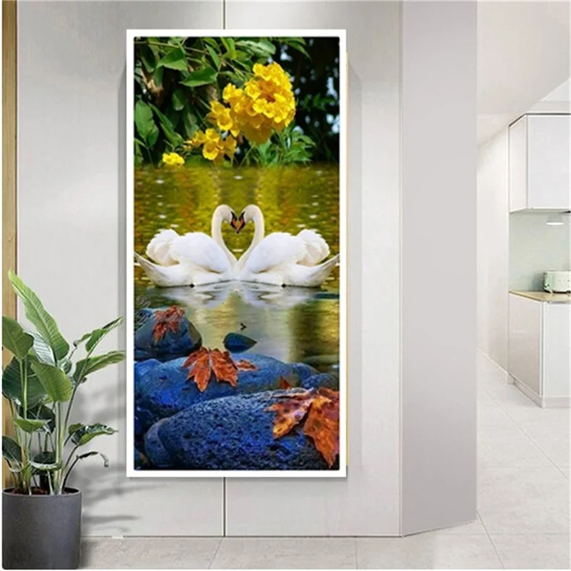 

Full Square Drill Diamond Painting 5D Cross Stitch Animal Diamond Art Kits Embroidery Paint By Numbers Swan Decoration Home DIY