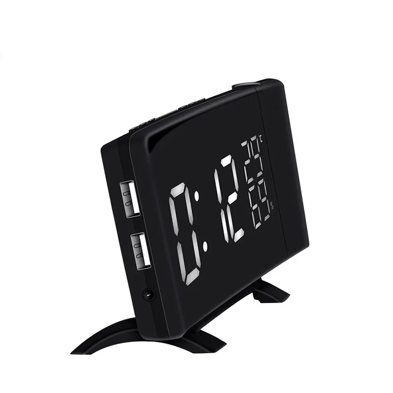 Часы с FM радио 3 цветной проекцией многофункциональные настольные часы функцией