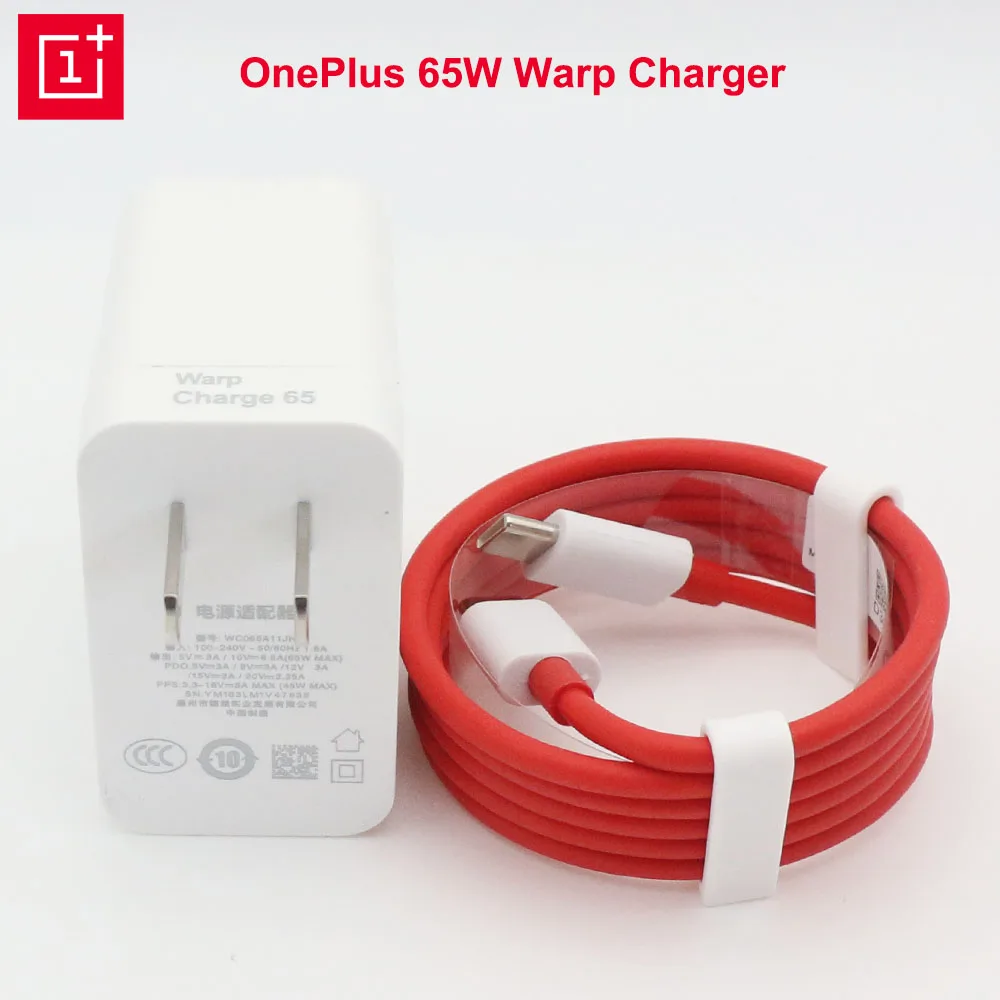 Original Oneplus Warp Charge 65w Power Adapter EU Quick Charger 65 W Type C To Type C Cable One Plus 9 Pro 9R 8T 8 Nord N100