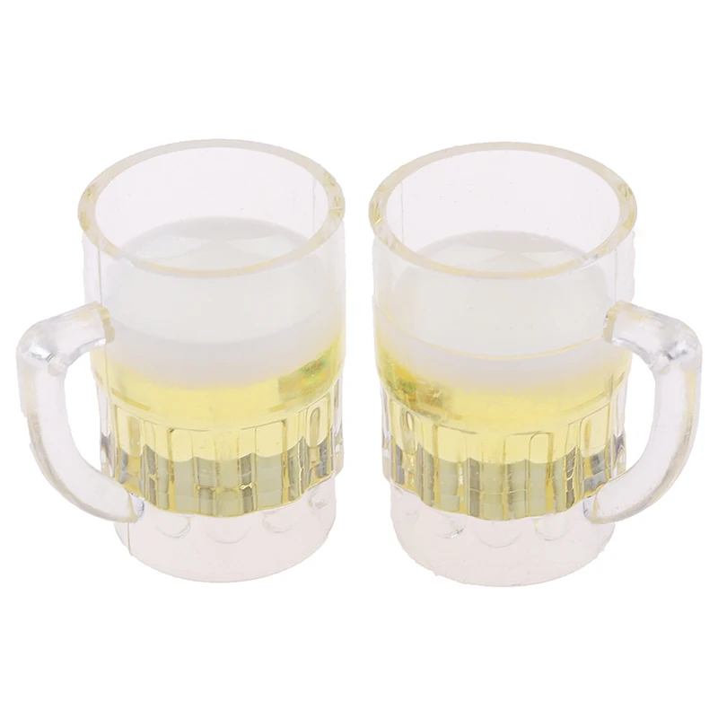 

2Pcs 1/12 1/6 Dollhouse Beer Cup Miniature Scene Milk Tea Cup Model Kitchen Toys