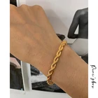 Браслеты-цепочки Peri'sbox, толщиной 5 мм, скрученные, золотого цвета, массивные веревочные браслеты для женщин, винтажные браслеты, 2020