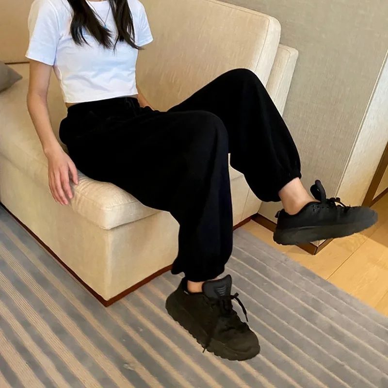 

JCHB 2021 Harem Pants Female Grey Sports Trousers Women Korean Style Woman Pants Loose Spring Autumn Pantalones De Mujer Pph370