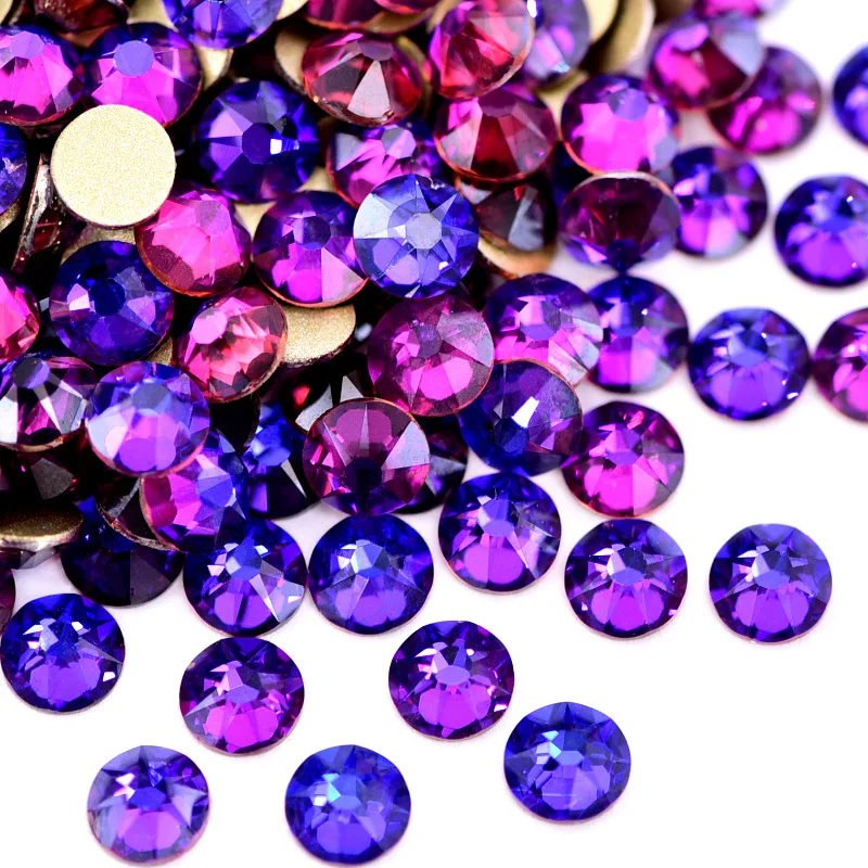 

Nail Art Rhinestone 3.8-4.0mm 1440pcs/bag Purple Flat Bottom Rhinestone Glass Crystal Diy Nail Decoration Professional Manicure