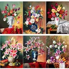 Алмазная живопись 5D сделай сам, ваза для вышивки крестиком, алмазная вышивка с свежими цветами, полноразмерная круглая вышивка, домашний декор, ручное искусство, подарок