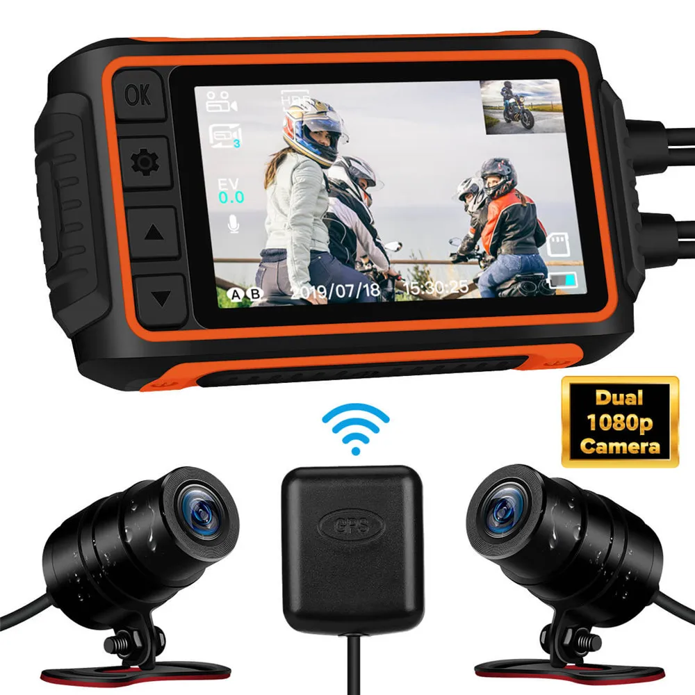 ] = WonVon A10 3 ''LCD видеорегистратор для мотоцикла 1080P Moto запись GPS камера с WiFi