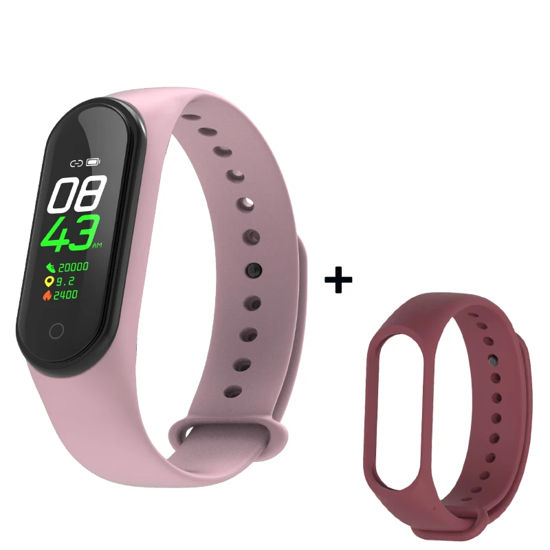 As shown20 Smart Fitness Bracelet M4 Tracker Waterproof Pedometer Blood Pressure Watch Support Multi-Languauge Wristband For Men Women Kids - Цвет: As shown20
