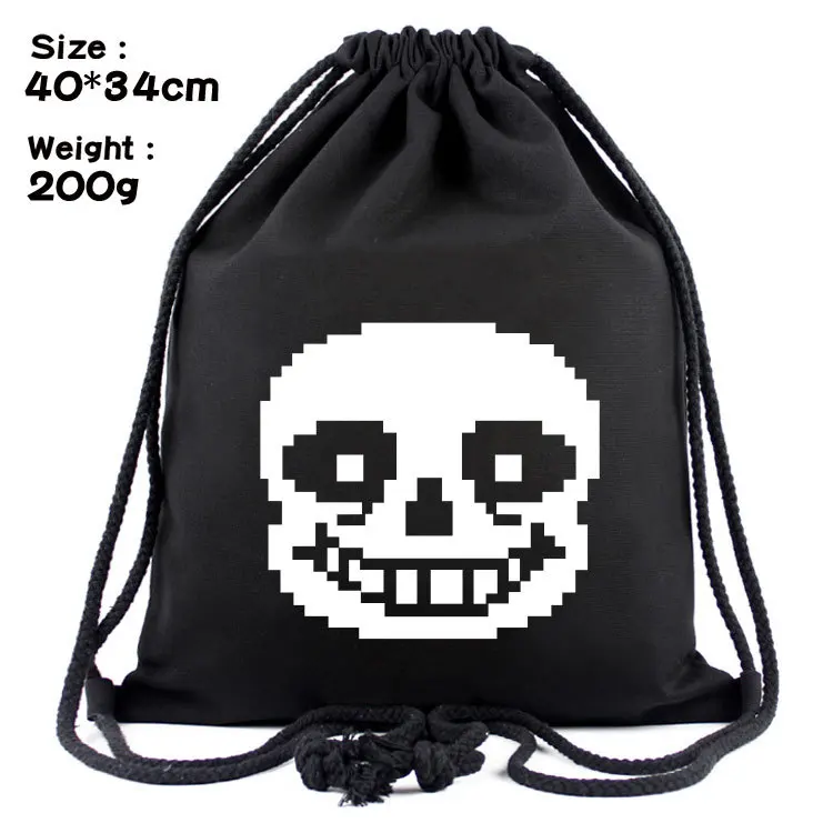 

UNDERTALE game backpack sports drawstring backpack canvas drawstring pocket student tuition bag Halloween gifts for children