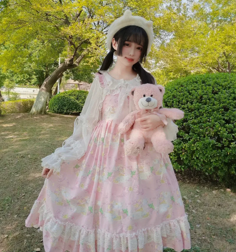 

2020 Japanese Lolita Style Harajuku Gothic Bandage Bow Patchwork Girl Cosplay Kawaii Ruffles Sleeveless Party Camisole Dress